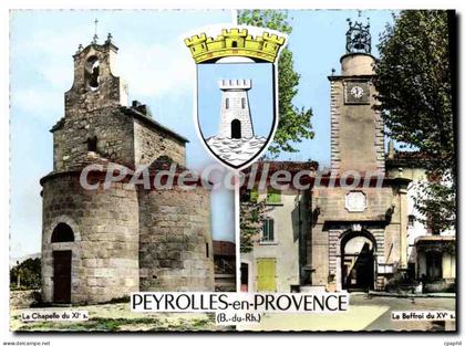 CPSM Peyrolles en Provence B du Rh La Chapelle du XI Le Beffroi du XV