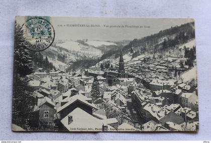 Cpa 1907, Plombières les Bains, vue générale de Plombières en hiver, Vosges 88