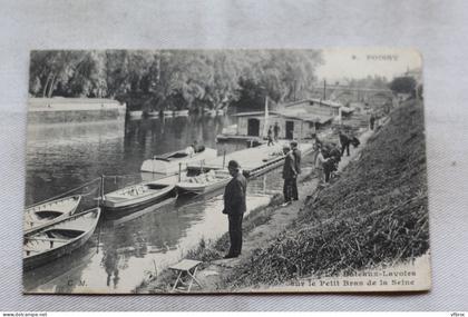 Cpa 1909, Poissy, les bateaux lavoirs, Yvelines 78