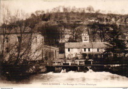 CPA Pont Audemer Le barrage de l'usine electrique