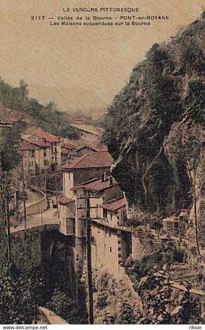 PONT EN ROYANS(CARTE EN COULEUR TOILEE)