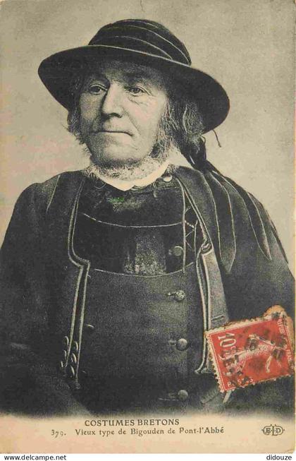 29 - Pont l'Abbé - Costumes Bretons - Vieux type de Bigouden de Pont-l'Abbé - Animée - Folklore - Scène et Types - CPA -
