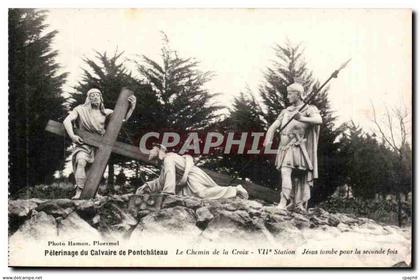 CPA Pelerinage du calvaire de Pontchateau Le chemin de croix Jesus tombe pour la seconde fois