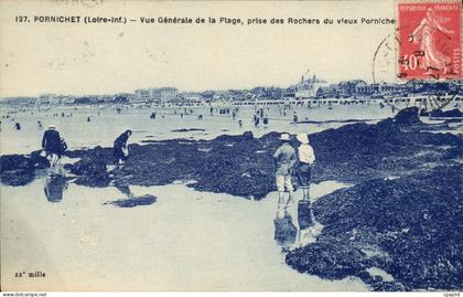 CPA Pornichet Vue Generale de La Plage prise des Rochers du Vieux Pornichet