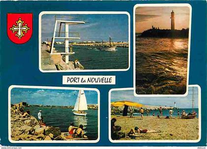 Carte Postale - 11 - Port la Nouvelle - Multivues - Scènes de Plage - Blasons - Flamme Postale de Port la Nouvelle 130e