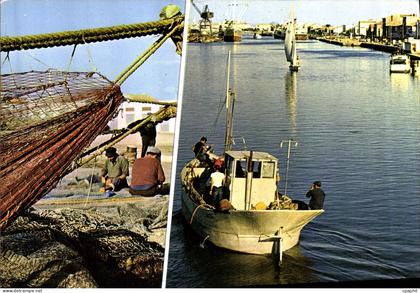 CPM Port la Nouvelle Remaillage des filets depart pour la peche