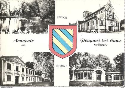 CPSM Souvenir de Pougues-les-Eaux vues multiples et blason