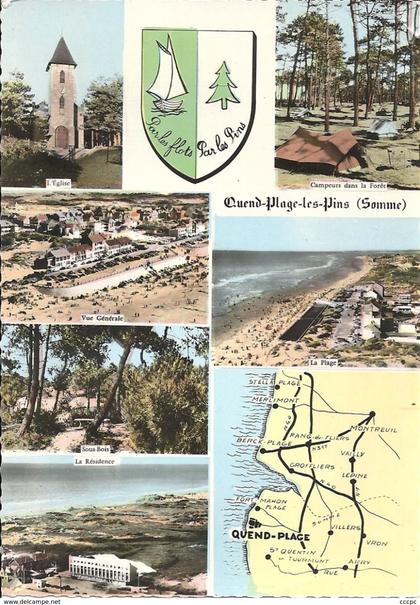 CPSM Quend Plage Les Pins vues multiples Blason