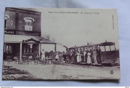 départ gare Quend Fort Mahon, en route pour la plage, Somme 80
