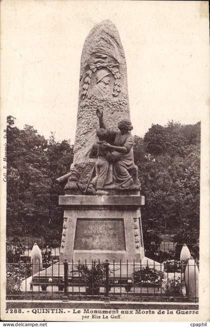 CPA QUINTIN monument
