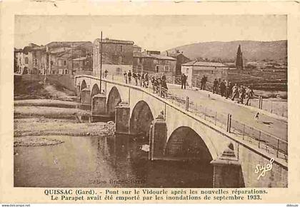 Carte Postale Ancienne - 30 - Quissac - Pont sur le Vidourle après les nouvelles réparations - Le Parapet avait été empo