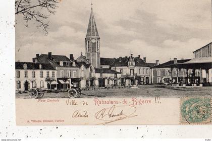 RABASTENS-DE-BIGORRE PLACE CENTRALE (CARTE PRECURSEUR )