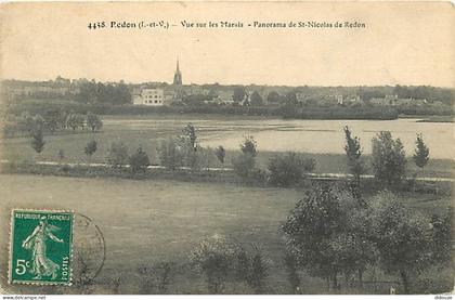Carte Postale Ancienne - 35 - Redon - Vue sur les Marais - Panorama de St-Nicolas de Redon - CPA - Etat léger pli visibl