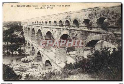 CPA Remoulins Gard Pont du Gard Vue de profil prise cote St Privat