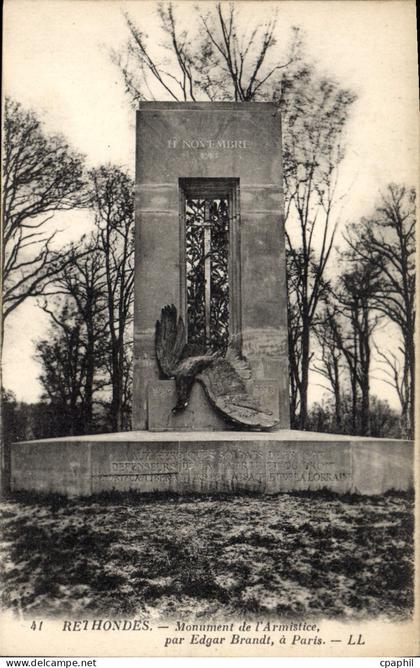 CPA Rethondes Monument de l'Armistice par Edgar Brandt a Paris