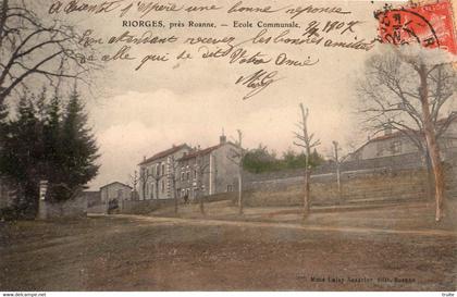 RIORGES PRES ROANNE ECOLE COMMUNALE (CARTE COLORISEE)