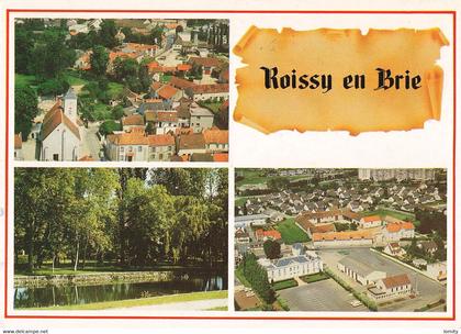 77 Roissy en Brie carte 3 vues CPM cachet Roissy 1986