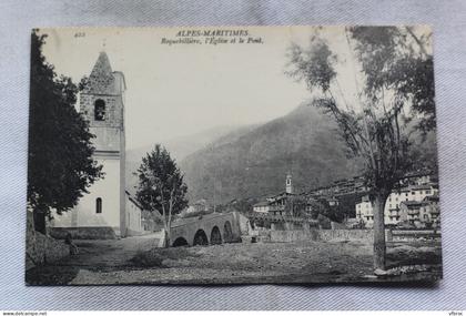 Roquebillière, l'église et le pont, Alpes Maritimes 06