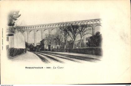CPA Roquefavour la gare