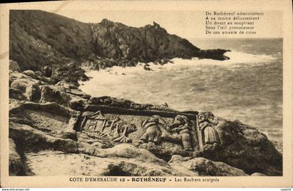 CPA Rotheneuf Les Rochers sculptes