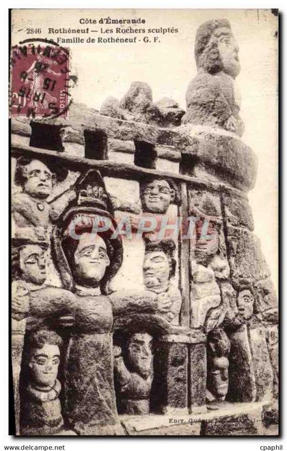 CPA Rotheneuf Les Rochers sculptes la Famille de Rotheneuf
