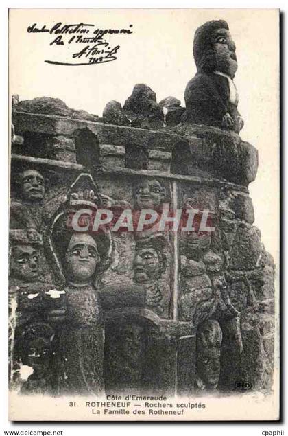 Rotheneuf CPA Rochers sculptes La famille des Rotheneuf