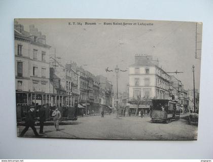 CPA  Rouen  Rues Saint-Sever et Lafayette