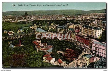 Puy de Dome- Royat- Vue sur Royat et Clermont-Ferrand -CPA