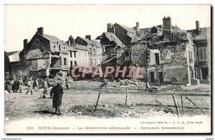 CPA Militaria Roye La devastation allemande