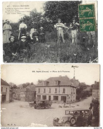 23 CREUSE LOT DE 2 CPA ROYERE ET FAUCHEURS 2 SCANS