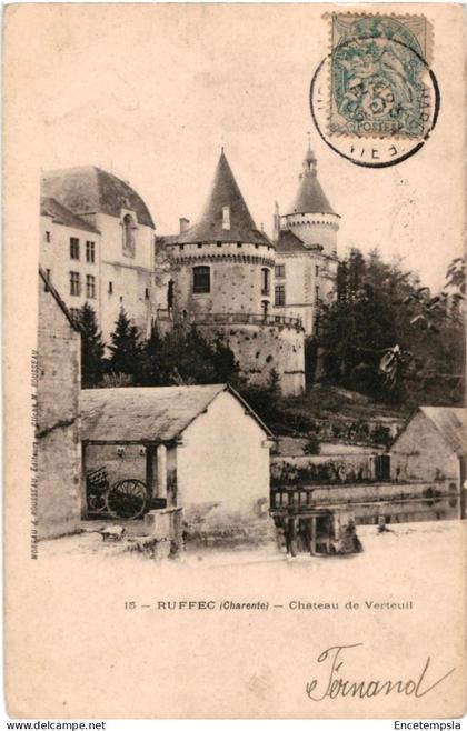 CPA  Carte Postale France Ruffec Château de Verteuil  1905  VM105554