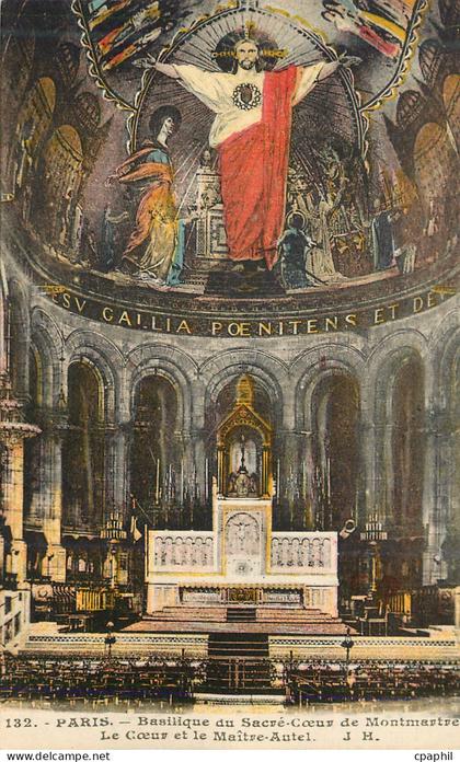 CPA Paris Basilique du Sacre Coeur de Montmartre Le Coeur et le Maitre Autel