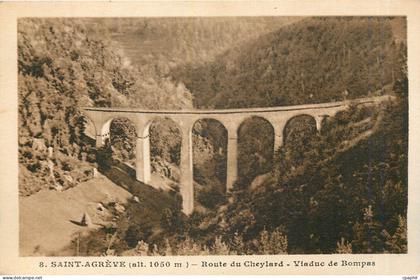 CPA Saint Agreve Route du Cheylard Viaduc de Bompas