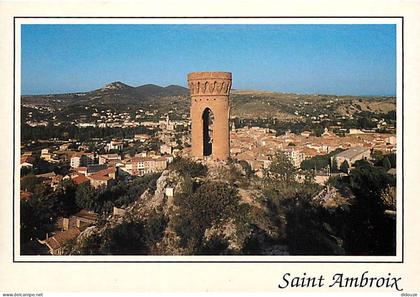 Carte Postale - 30 - Saint Ambroix - La tour Gisquet dominant la ville - Flamme Postale de Saint Ambroix - CPM - Voir Sc