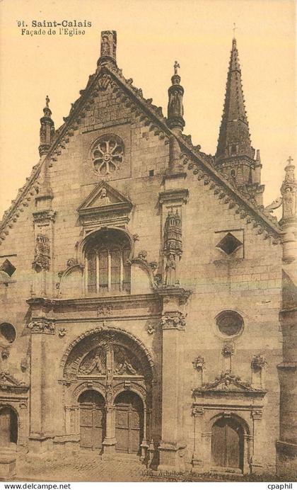 CPA Saint Calais Facade de l'eglise