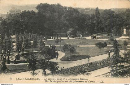 CPA Saint Chamond Le Jardin Public et le Monument Carnot