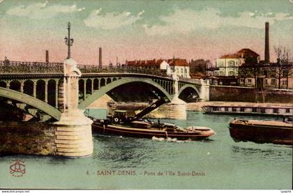 Saint Denis CPA pont de l'ile Saint Denis