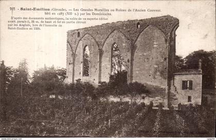 CPA Saint Emilion Les grandes murailles ou ruines de l ancien couvent