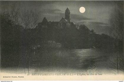 CPA Saint Florent le Vieil M et L l'Eglise au clair de lune