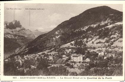 CPA Saint Gervais les Bains Le Grand Hotel et le Quartier de la Foret