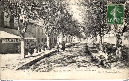 CPA Saint Gilles Cate du Theatre Avenue des Gares