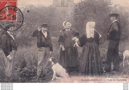 D5-56) SAINT JEAN BREVELAY  - ETUDE DE COSTUMES - EN 1908