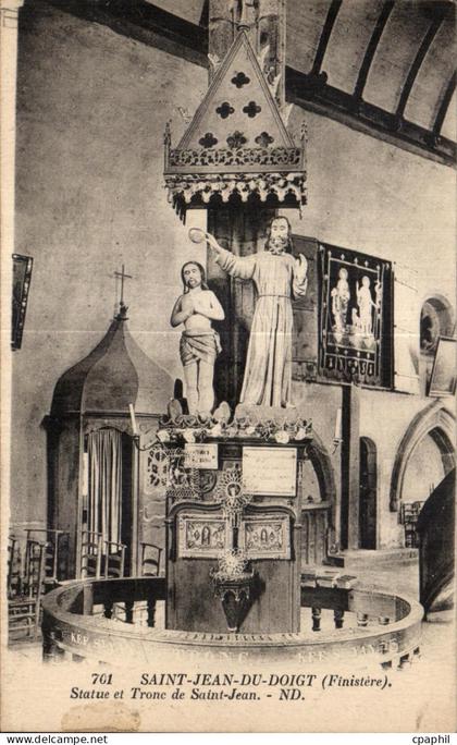 CPA Saint Jean Du Doigt (Finistere) Statue et Trone de Saint Jean