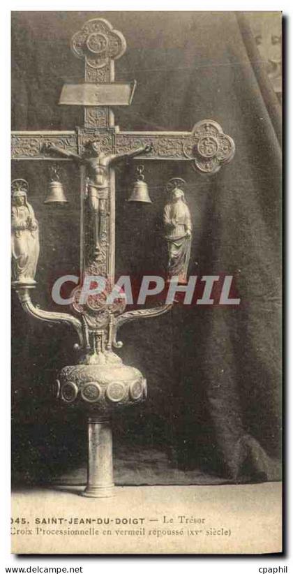 CPA Saint Jean Du Doigt Le Tresor Grand croix processionnelle en vermeil repousse