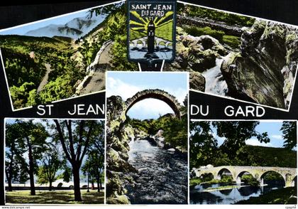 CPM Saint Jean du Gard Et Ses Environs Le Vieux Pont Les Lacets de la Route du Col Saint Pierre