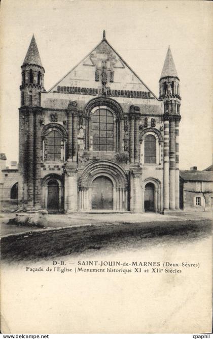 CPA Saint Jouin de Marnes Deux Sevres facade de l'eglise Monument historique XI et XII siecle