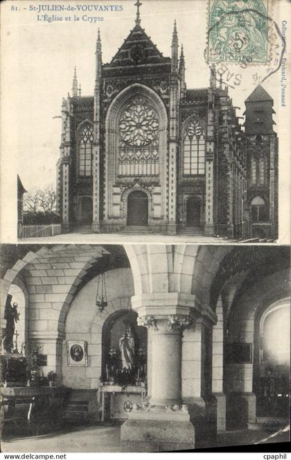 CPA St Julien de Vouvantes L'Eglise et la Crypte