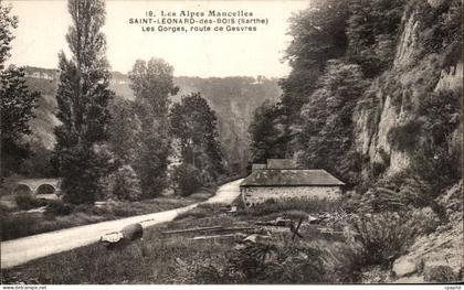CPA Les Alpes Mancelles Saint Leonard des Bois Les gorges route de Gesvres