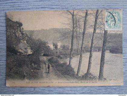Cpa Saint Léonard des bois (72) bords de la Sarthe