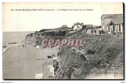 CPA Saint Michel Chef Chef La Plage et la Route sur la Falaise